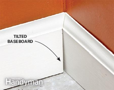 Tipped baseboard leads to an open joint