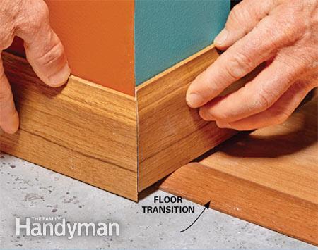 Transition strip interfering with the baseboard installation