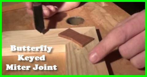 How to make a butterfly keyed miter joint